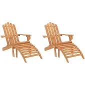 vidaXL Adirondack-Gartenstühle mit Fußteilen 2 Stk. Massivholz Akazie