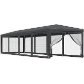 vidaXL Partyzelt mit 10 Mesh-Seitenwänden Anthrazit 3x12 m HDPE