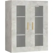 vidaXL Hängeschrank Betongrau 69,5x34x90 cm