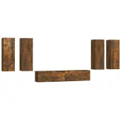 vidaXL 6-tlg. TV-Schrank-Set Räuchereiche Holzwerkstoff