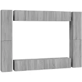 vidaXL 10-tlg. TV-Schrank-Set Grau Sonoma Holzwerkstoff