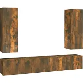 vidaXL 5-tlg. TV-Schrank-Set Räuchereiche Holzwerkstoff
