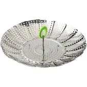 Fackelmann Dünsteinsatz Ø 24 cm, Dampfeinsatz, Dampfgareinsatz Kochtopf, Siebeinsatz für schonendes Dampfgaren, für gesundes, zart gegartes Gemüse (Farbe: Silber/Grün)