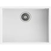 Teka Square 50.40 TG, Bündiges Waschbecken, Rechteckig, Weiß, 1 Becken, Rechteckig, 500 x 400 mm