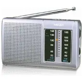 Haeger Goal - Tragbares Am/FM-Radio mit Teleskopantenne mit 32 cm, Handschlaufe, Kopfhöreranschluss