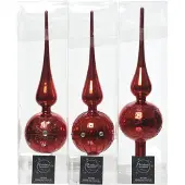 Kaemingk Christbaumschmuck Christbaumspitze Glas Ø 8 x 31 cm rot Stückpreis