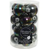 Décoris 16 Weihnachtskugeln 35mm Glas Christbaumkugeln Weihnachtsbaumkugeln irisierend