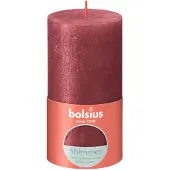 Bolsius Stumpenkerze Rustik Shimmer 13cm Ø 6,8cm Rot