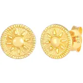 Elli Ohrringe Stecker Coin Rund Sonne Antik 925Er Silber Elli Gold