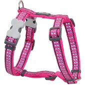 Red Dingo Hundegeschirr Pink Knochen Reflektierend 37-61 cm