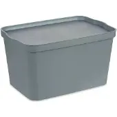 Kipit Kunststoffkiste mit Deckel 24l grau