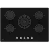 Beko HILW 75222 SL, Schwarz, Integriert, 75 cm, Gaskochfeld, Glas, 5 Zone(n)