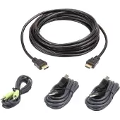 Aten 3 M USB HDMI Secure KVM Kabel-Set, 3 m, HDMI, Schwarz, USB A, HDMI, 3.5 mm, USB B, HDMI, 3.5 mm, Männlich