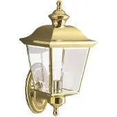 Kichler Elstead Bay Shore Außen-Wandleuchte E27 39cm Poliertes Messing IP44