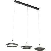 QAZQA Hängelampe schwarz länglich inkl. LED 3-stufig dimmbar 3-Licht - Lyani