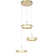 QAZQA Hängelampe Messing Rund inkl LED 3 Stufen Dimmbar 3 Licht Lyani
