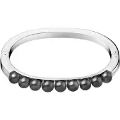 Calvin Klein Modernes Damen Armband mit Perlen Edelstahl-Armband Arm-Schmuck Größe XS KJAKMD0401 Silber
