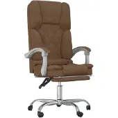 vidaXL Bürostuhl mit Massagefunktion Braun Stoff