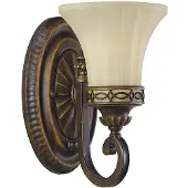 Elstead Lighting Zeitgenössische Wandleuchte Zeichensaal Stahl Nussbaum Glas 1 Licht E27