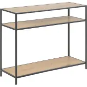 Fonq Konsolentisch Seaford, schwarz / wildeiche, 100 x 79 x 35cm (B/H/T), Metall / Holz