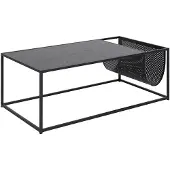 Actona Couchtisch GROUP, schwarz (esche schwarz, matt schwarz, esche schwarz), B:110cm H:40cm T:60cm, Tische, Couchtisch, mit Gestell aus Metall, rechteckige Form, Zeitungsständer aus Metall