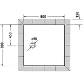 Duravit Duschwanne Tempano 900x900x40mm weiß weiß Quadrat