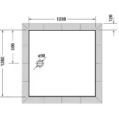 Duravit Quadrat-Duschwanne TEMPANO mit Antislip 1200x1200x45mm weiss