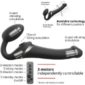 Strap-On-Me M - Luftwellen Strap-On Vibrator (schwarz)