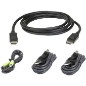 Aten 3 M USB DisplayPort Secure KVM Kabel-Set, 3 m, DisplayPort, Schwarz, USB, DisplayPort, 3.5 mm, USB, DisplayPort, 3.5 mm, Männlich
