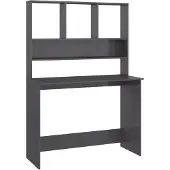 vidaXL Schreibtisch mit Regalen Hochglanz-Grau 110x45x157 cm