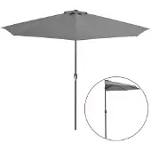 vidaXL Balkon-Sonnenschirm mit Alu-Mast Anthrazit 300x155 cm Halbrund