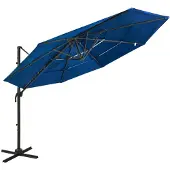 vidaXL Sonnenschirm mit Aluminium-Mast 4-lagig Azurblau 3x3 m