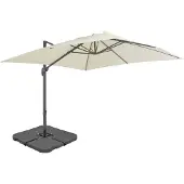 vidaXL Sonnenschirm mit Tragbarem Sonnenschirmständer Sandweiß