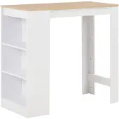 vidaXL Bartisch mit Regal Weiß 110x50x103 cm