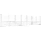 vidaXL Gabionenkorb U-Form mit 8 Säulen Eisen 860x20x200 cm
