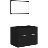 vidaXL 2-tlg. Badmöbel-Set Schwarz Holzwerkstoff