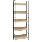 vidaXL - Bücherregal - 5 - Fachböden - 60x27.6x158.5 - cm - bearbeitet - Holz - Farbe Eiche