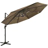 vidaXL Sonnenschirm mit Aluminium-Mast 4-lagig Taupe 3x3 m