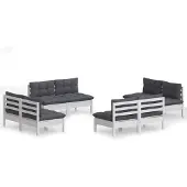 vidaXL 8-tlg Garten-Lounge-Set mit Anthrazit Kissen Kiefernholz Modell 1
