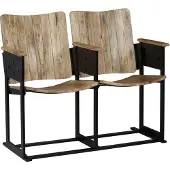 vidaXL 2-Sitzer-Bank Massivholz Mango und Stahl