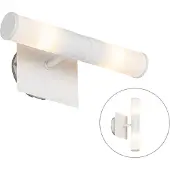 QAZQA Moderne Badezimmer-Wandleuchte weiß IP44 2-flammig - Bath