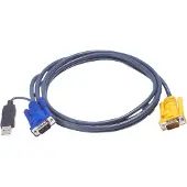 Aten 2L5206UP, Schwarz, HD-15, USB A, SPHD-15, VGA