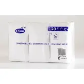 Duni Zelltuchservietten 33x32 cm, 1-lagig, weiß - Spenderfalz, 6x750er | Packung (750 Servietten)