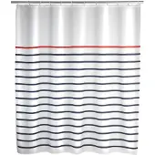 Wenko Duschvorhang Slak180 x 200 cm Polyester weiß/blau/rot