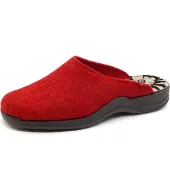 Rohde 2309 Vaasa-D Schuhe Damen Hausschuhe Pantoffeln Filz Weite G, Größe:40 EU, Farbe:Rot
