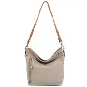 Berba Umhängetasche Leder Damentasche Handtasche 31x26cm dust grau