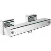 Schutte SIGNO Duscharmatur mit Thermostat, Thermostat, Mischbatterie Dusche, Duschthermostat in Chrom