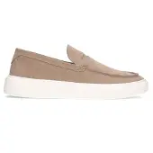 Manfield Beigefarbene Veloursleder-Loafer mit sportlicher Sohle | Größe 42
