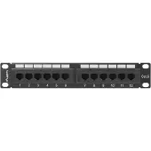 Lanberg PPU6-9012-B Lanberg Patch Panel 10, 12 port 1U, Cat 6, Black