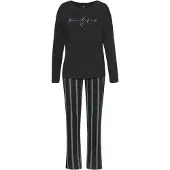 Vivance Pyjama mehrfarbig Gr. 32/34 für Damen. Rundhals und Print, Druck, Allover-Druck. Bequem. Nachhaltig.